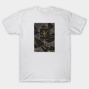 Monogram K Marble Mosaic Golden Glitters T-Shirt